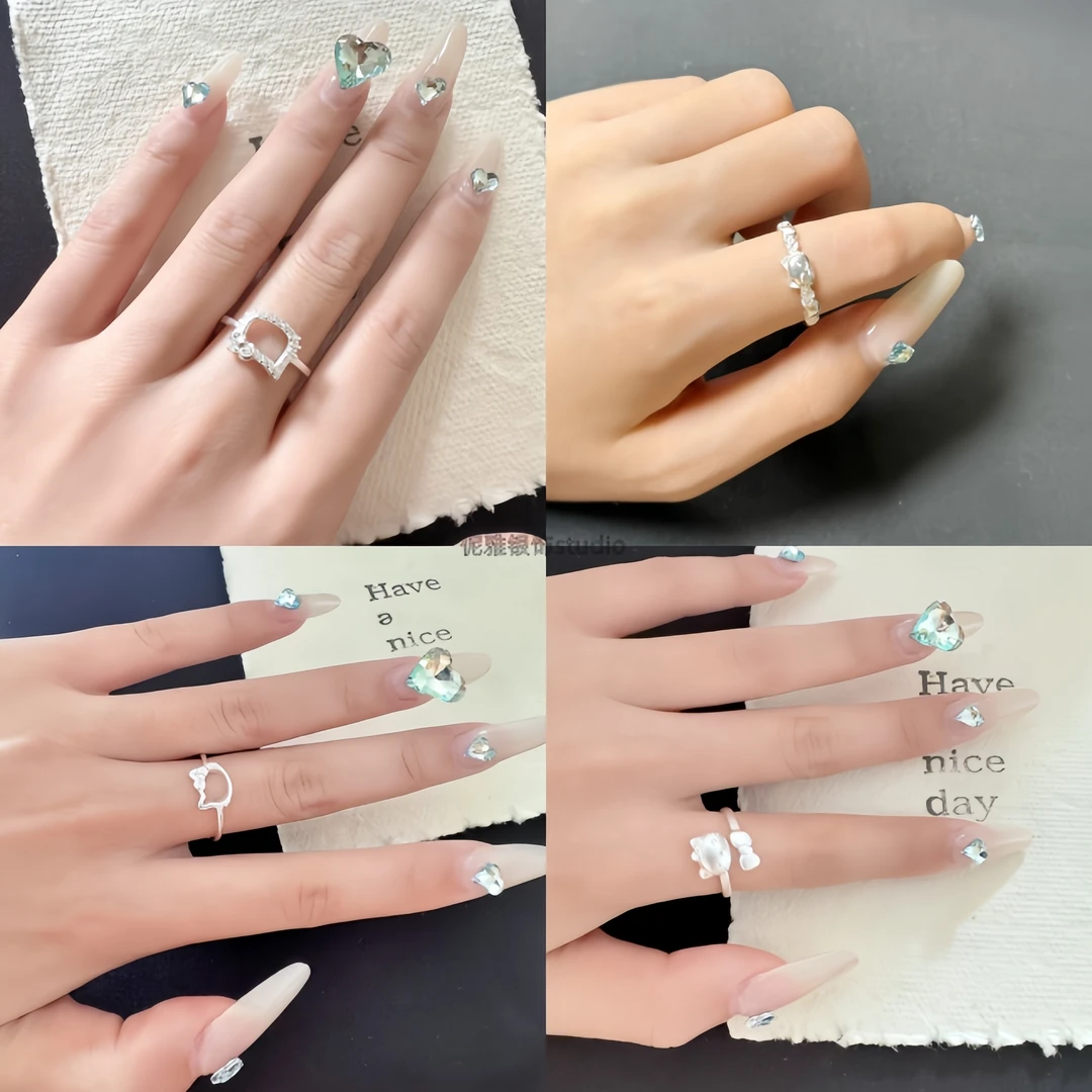 足银戒指足银戒指足银戒指足银999Kt猫头戒指足银项链