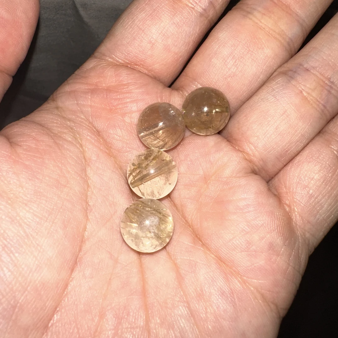 天然金发晶单珠12-13mm可多样发货适合DIY搭配