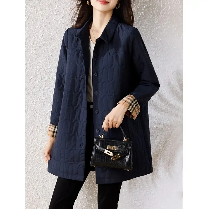 时尚风衣外搭气质百搭中长款外套女2025秋冬新款大码显瘦气质上衣