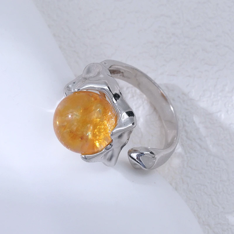 【富贵花】锦鲤胶花水晶戒指925（天然珠宝多样性发其一）