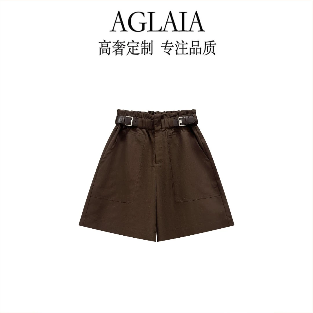 AGLAIA~2026夏季超好看休闲大口袋松紧腰时尚显瘦潮流短裤8532