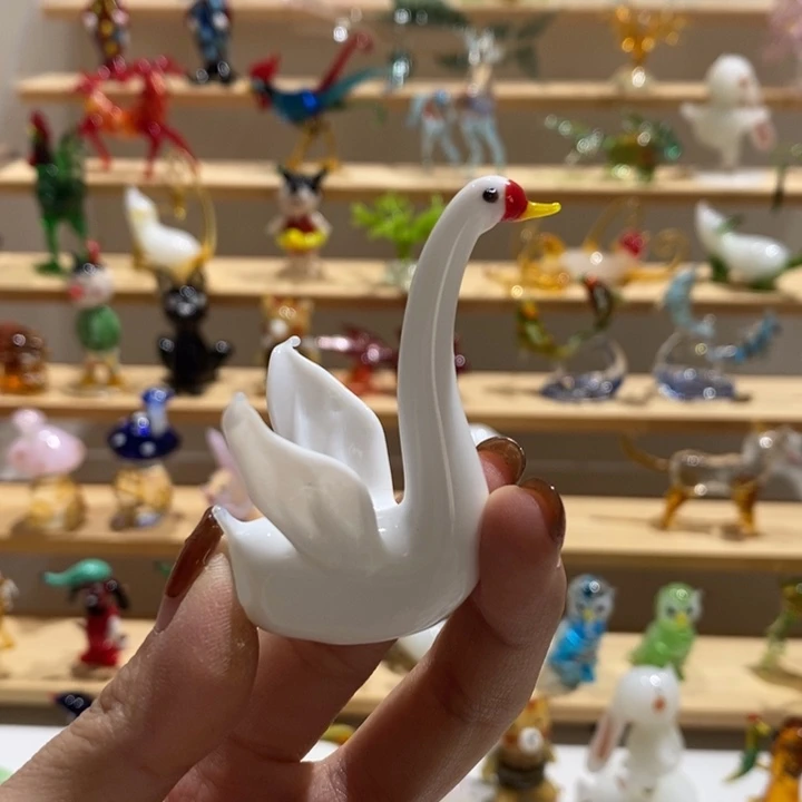 琉璃手工艺品琉璃天鹅