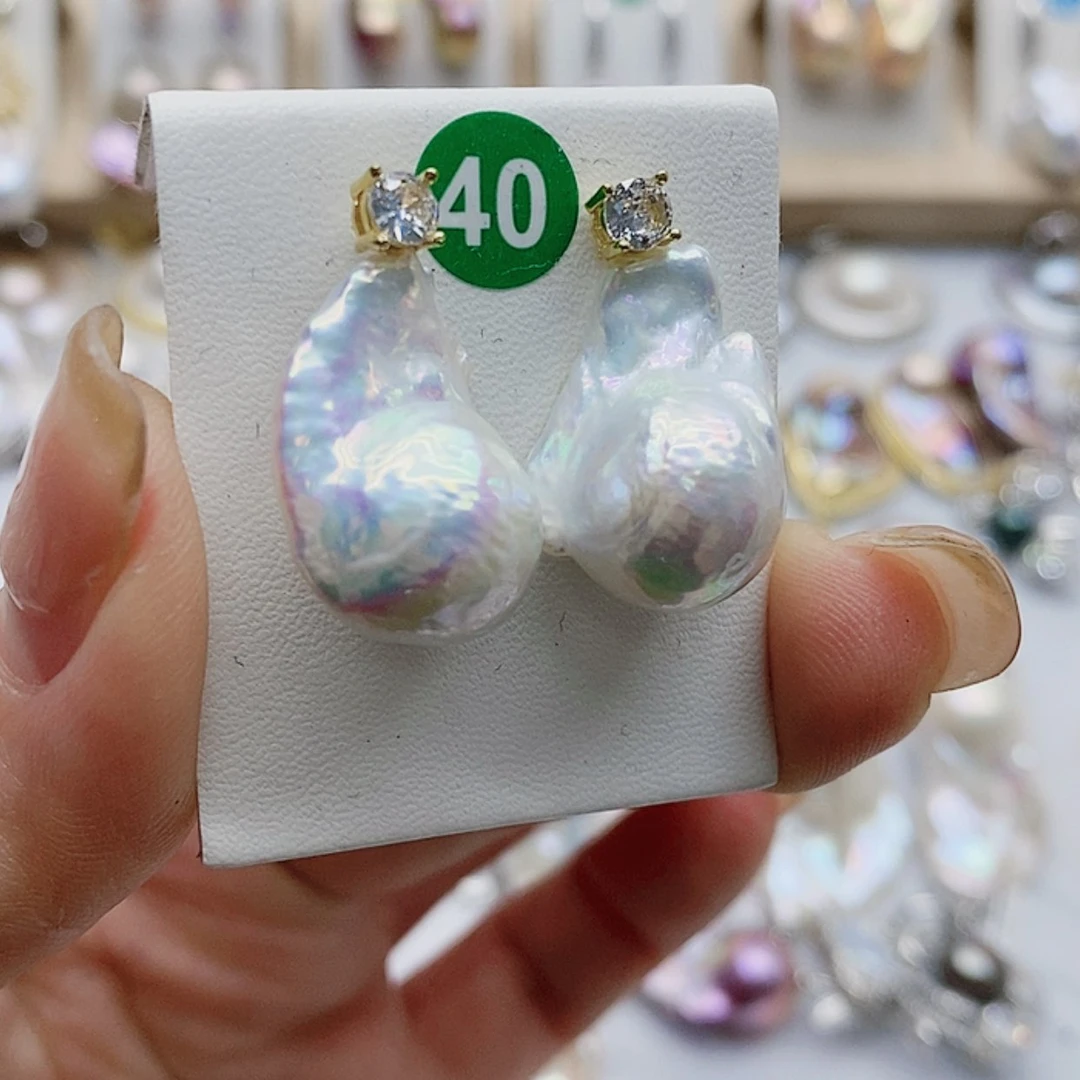 【闪购商品】银S925镶嵌淡水珍珠耳饰