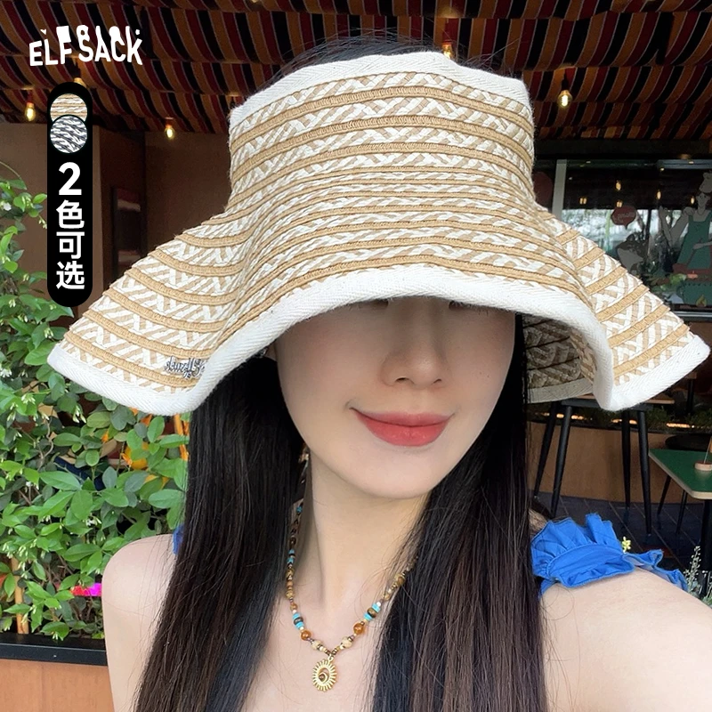 妖精的度假风编空顶防晒帽2025新款大帽檐显脸小设计感出游帽子
