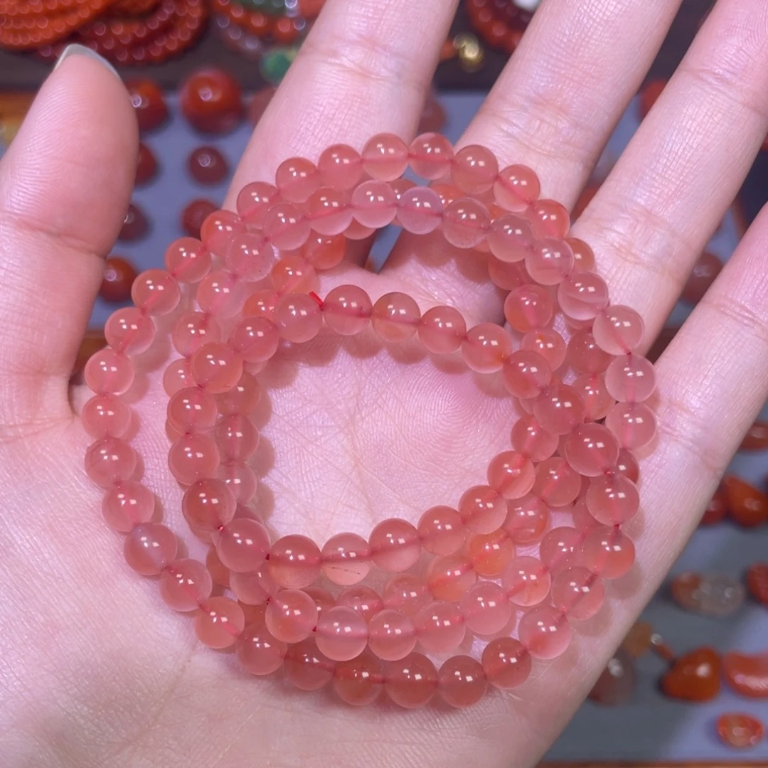 南红玛瑙未镶嵌冰粉多圈卡6.2