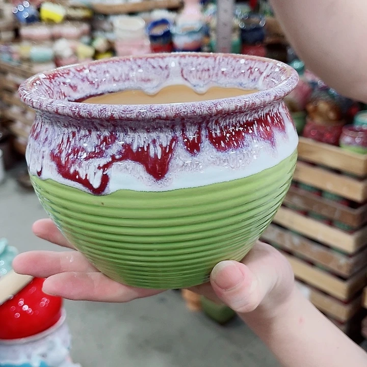 有孔，凑10元包邮陶瓷花盆发货！