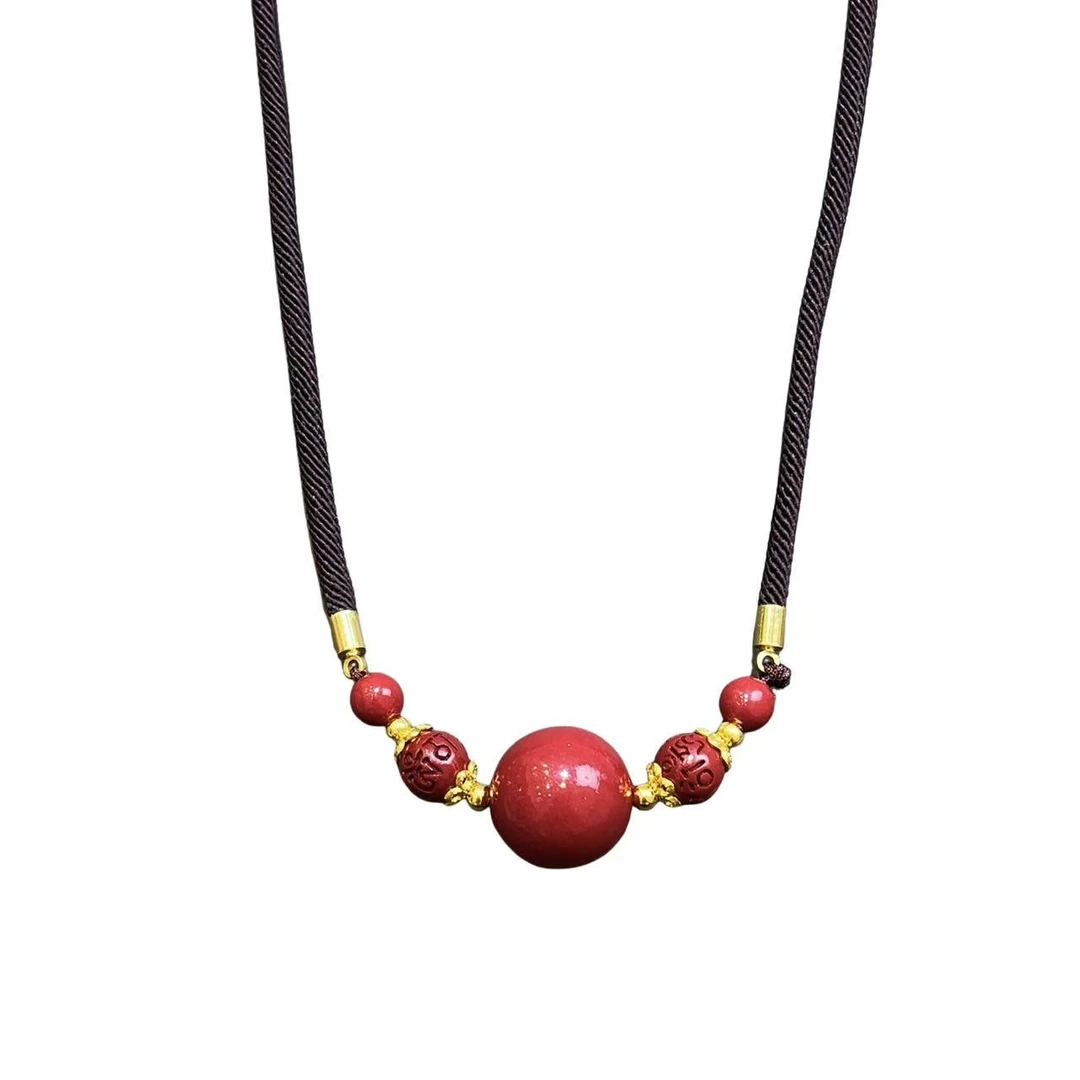 天然辰砂辰砂朱砂DIY项链 H05-72