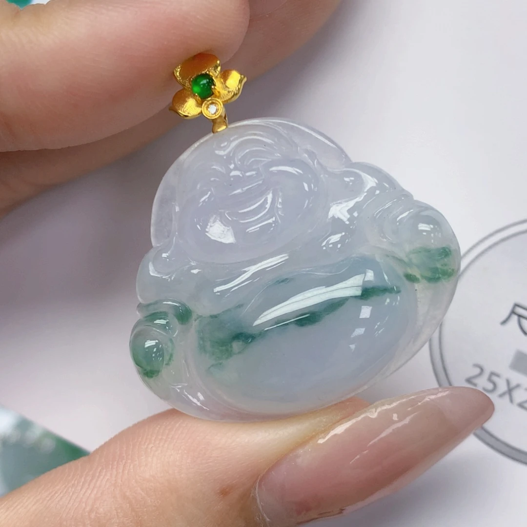 颈饰18K金镶嵌翡翠