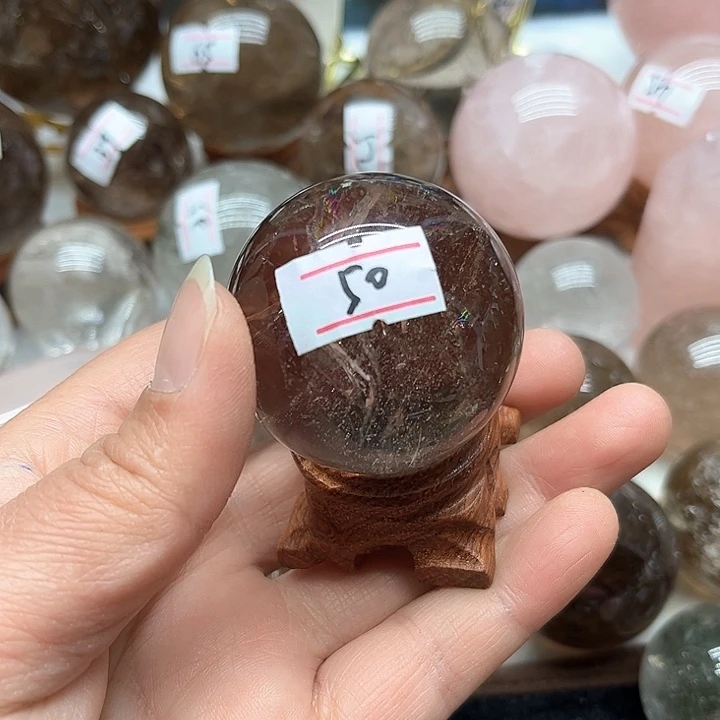 烟晶115克水晶球未镶嵌