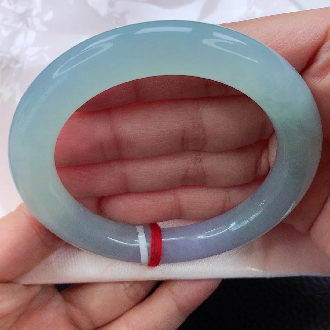 未镶嵌手镯翡翠56 冰晴绿