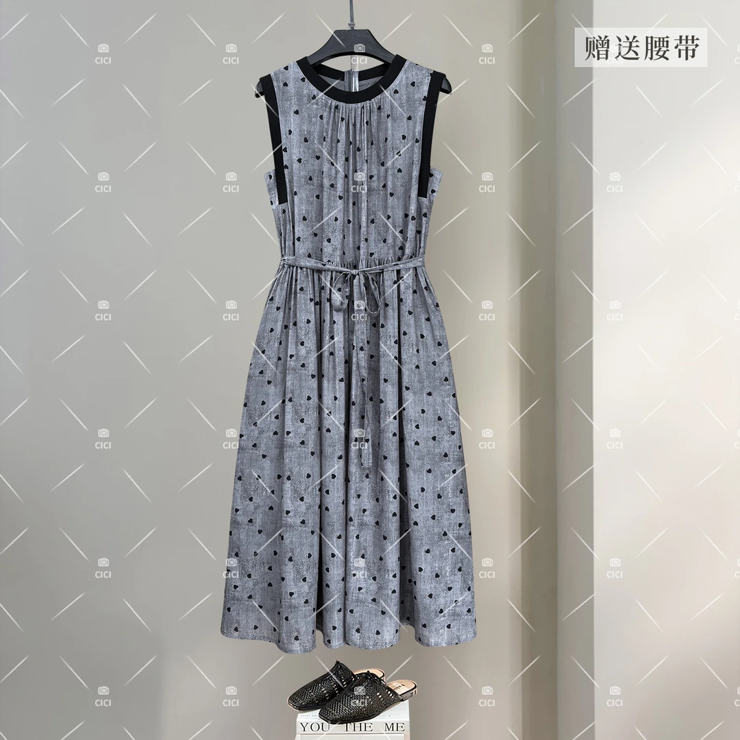 雾森语 复古文艺简约气质天 丝宽松百搭显瘦背心裙 YLG-6000596