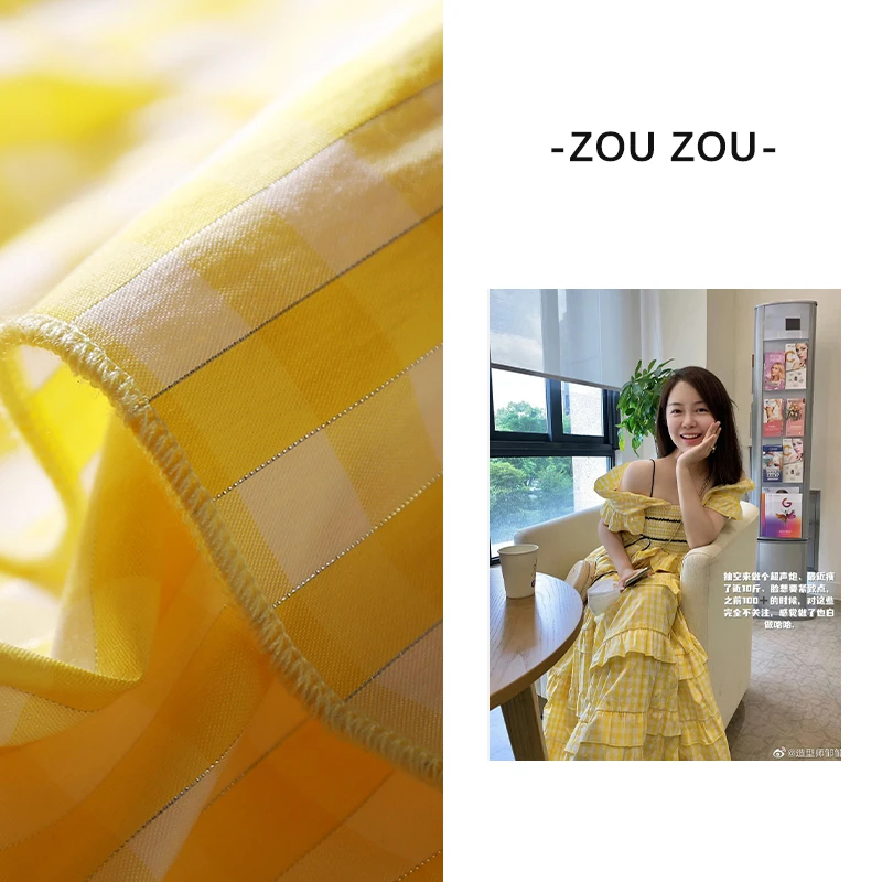 邹邹小个子新品 浪漫法式打揽连衣裙夏设计感甜美飞飞袖遮肉长裙