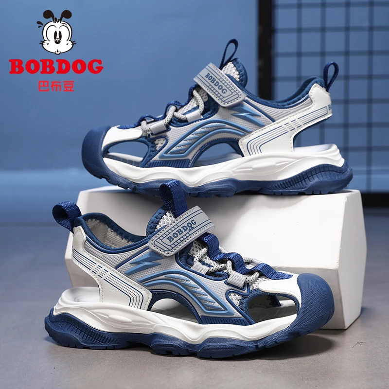 巴布豆男童包头凉鞋2025夏季新款男孩小学生中大童软底儿童沙滩鞋