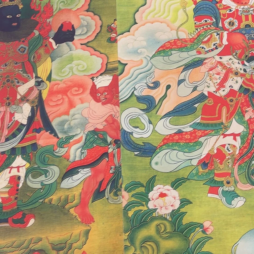 易***士卷轴画唐卡精品原作四大天王