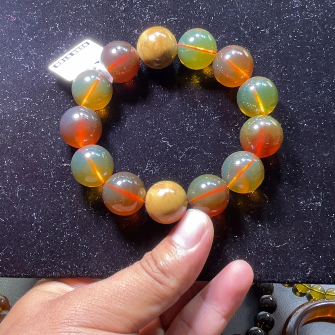 未镶嵌琥珀手串缅甸琥珀多宝手串18+规格