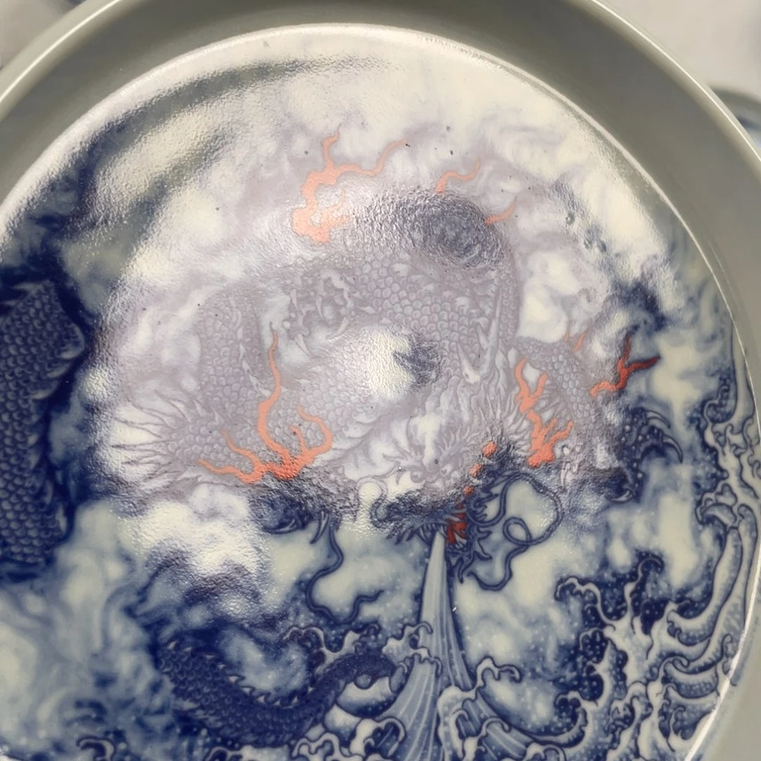 瓷片景德镇青花龙系水大壶承