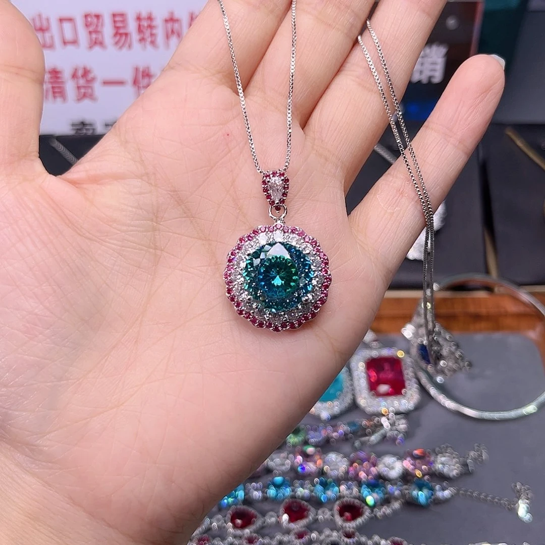 银S925镶嵌颈饰碧玺m 163