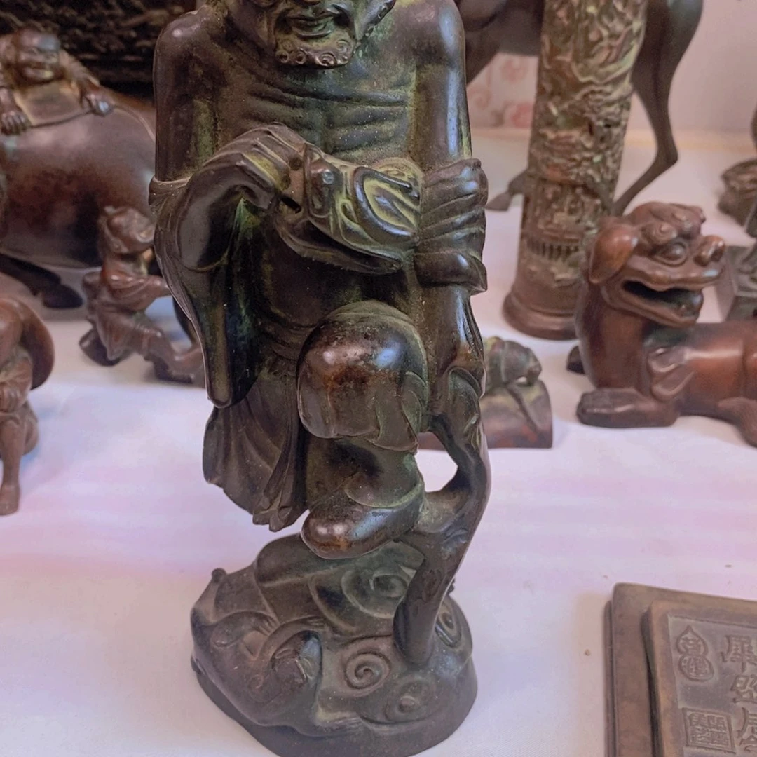 无*铜胎神像铁拐李像