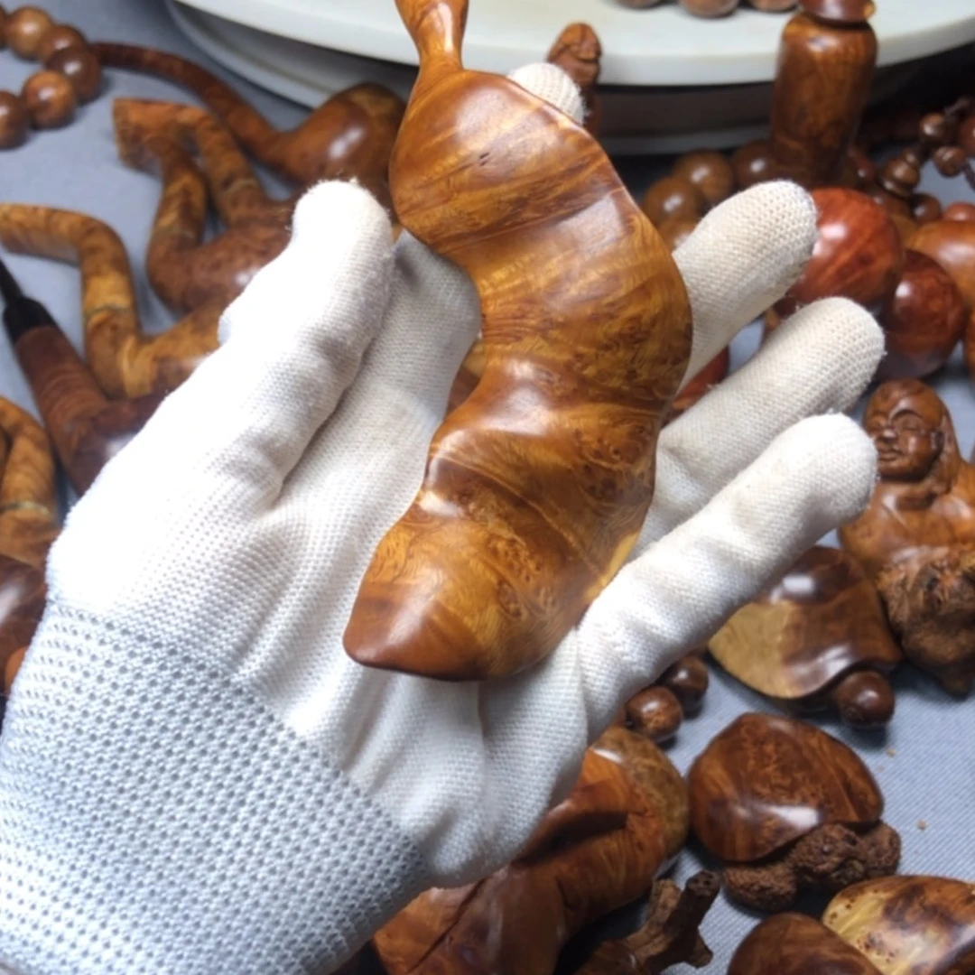 【闪购商品】香榧木麻梨疙瘩火琉璃手把件