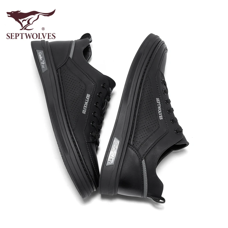 七匹狼男鞋秋冬透气板鞋男士百搭休闲鞋通勤休闲皮鞋新款鞋子1033