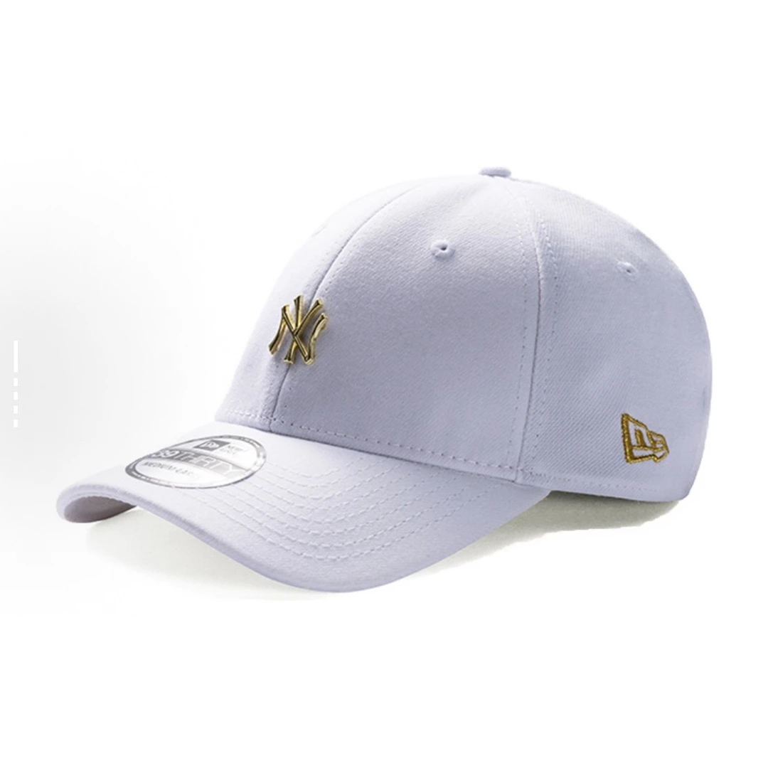 NEW ERA  金属小logo系列 NY经典弯檐棒球帽 白色 12727825