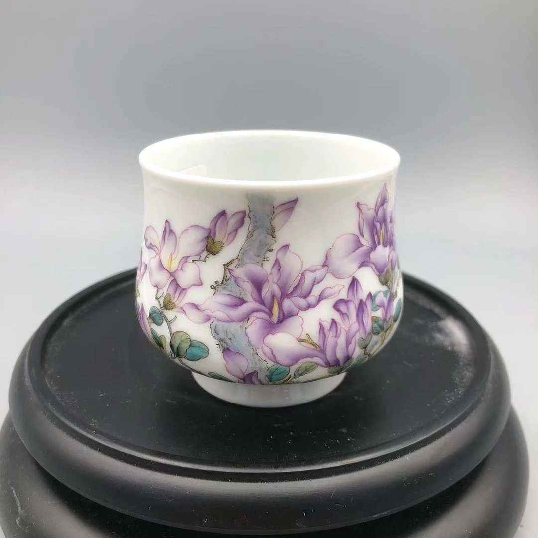 【景德】溢珍堂 玉兰小高足杯 景德镇瓷器 yzt0268