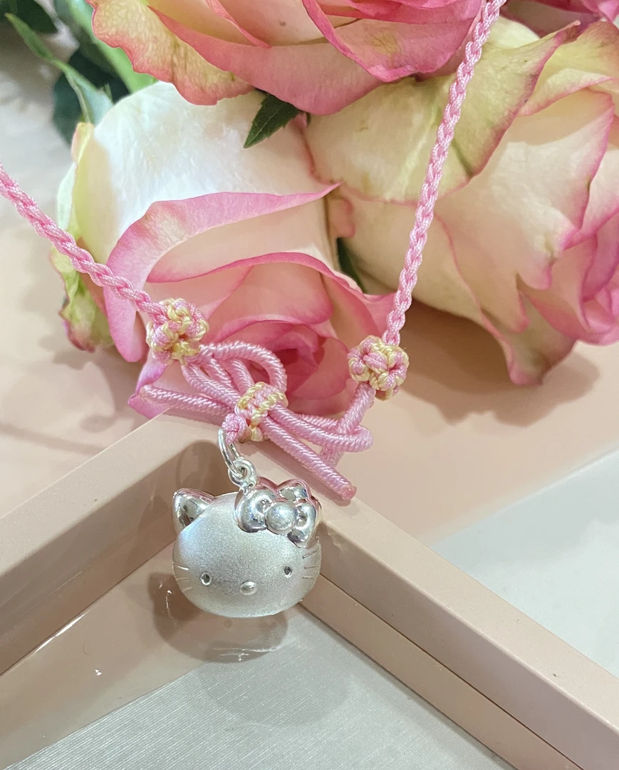 吊坠足银 吊坠足银 足银999KT猫纯银吊坠爱心可爱闺蜜同款少女心