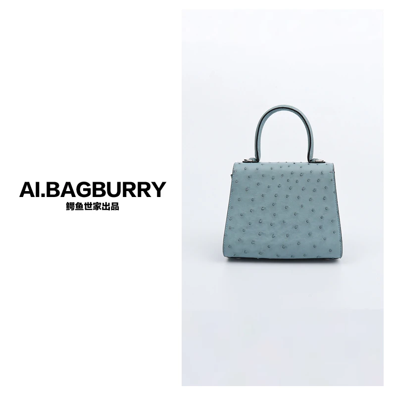 私订达人2025新款轻奢雅丹女士真皮休闲百搭时尚鸵鸟皮单肩包