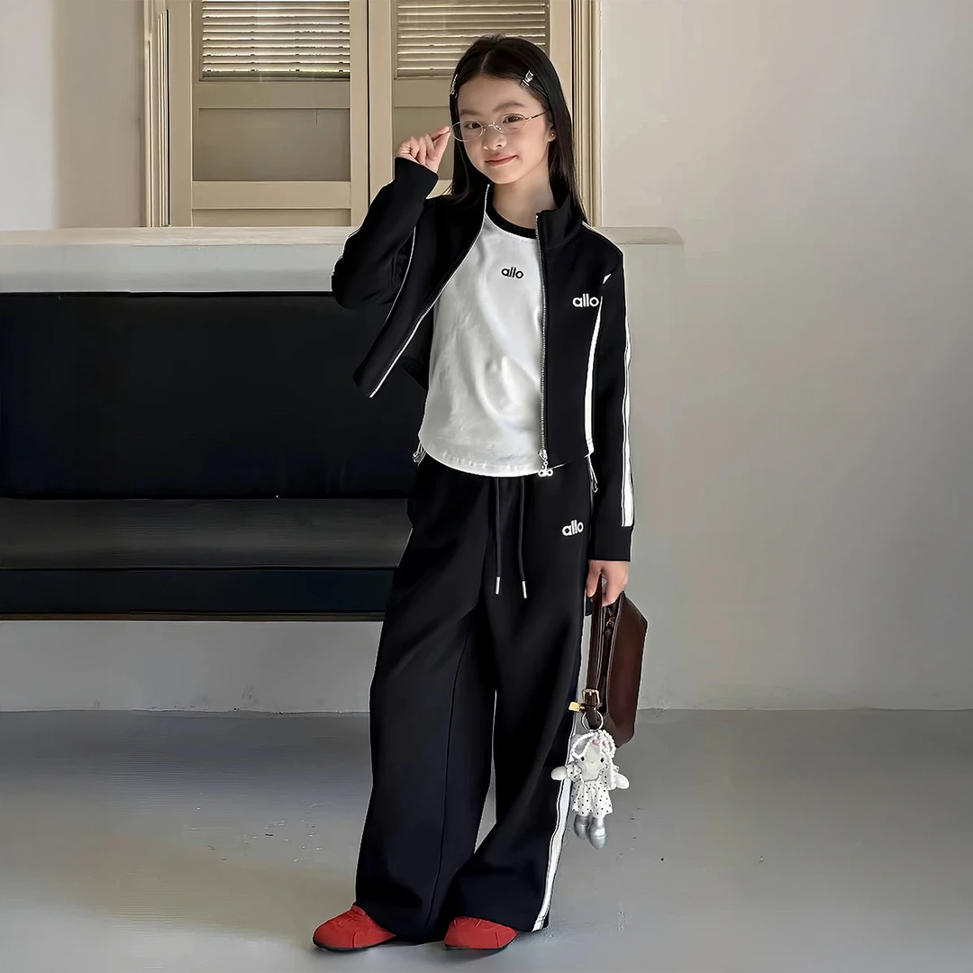 女童套装春秋款2025新款洋气休闲拉链外套秋装女大童超好看两件套