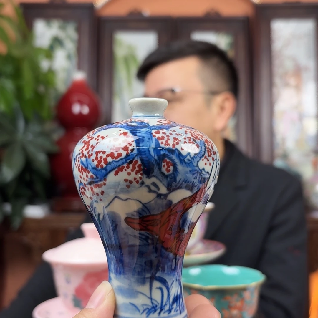 陶摆件景德镇陶瓷手工花瓶