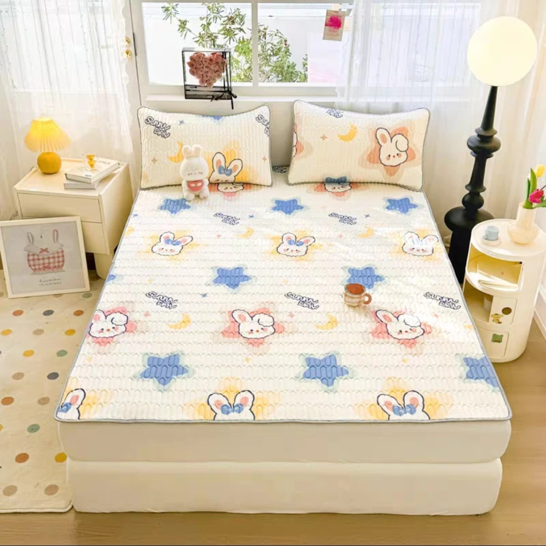 小华约150*200粉色兔子款乳胶凉席三件套