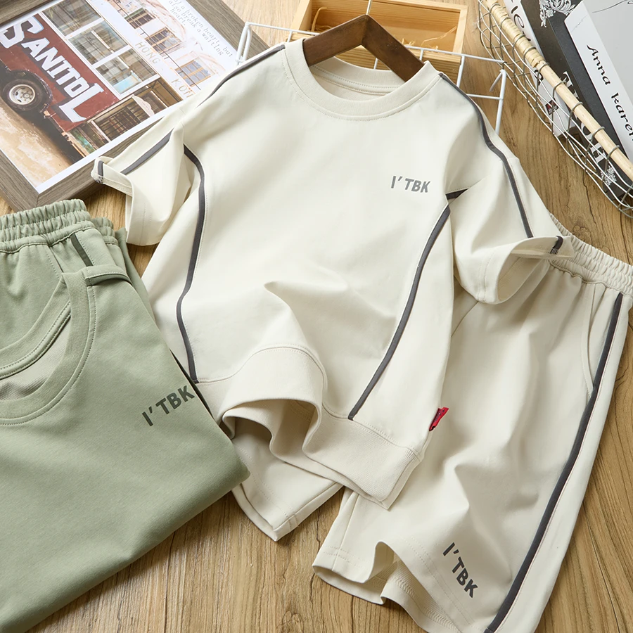 儿童圆领套装2025夏季新款中大童休闲百搭潮两件套531