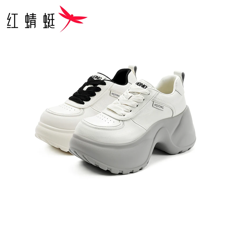 REDDRAGONFLY/红蜻蜓老爹鞋女厚底高跟小个子2025春季新款运动鞋