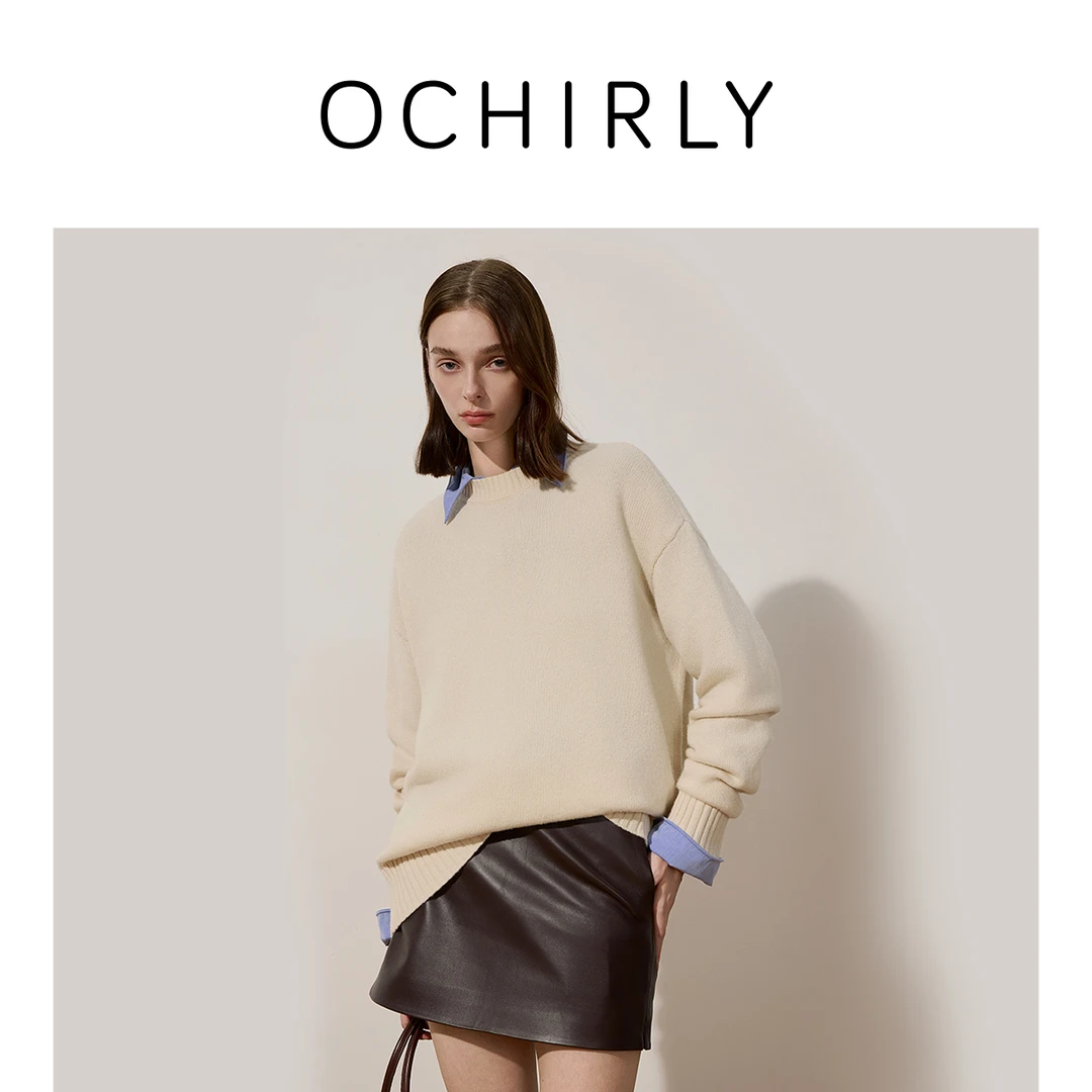 【达人】OCHIRLY欧时力澳洲羊毛圆领毛衣针织秋冬新欧若风