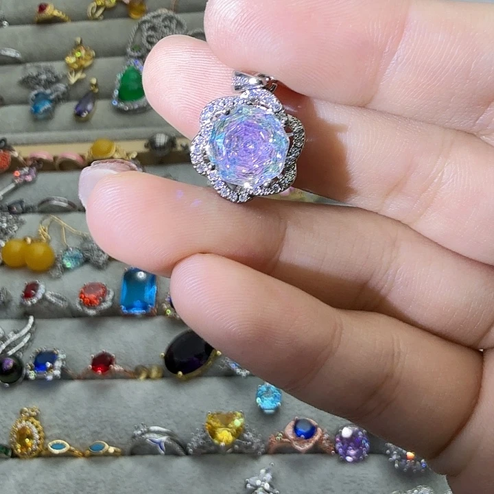 银S925镶嵌水晶戒指