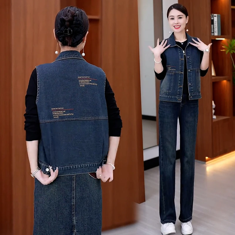 休闲短款无袖牛仔马甲女2025年秋季新款小个子显瘦减龄外套上衣