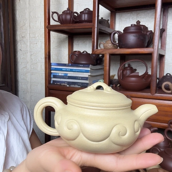 ୧****茶壶紫砂仿古300cc本绿精工半手工