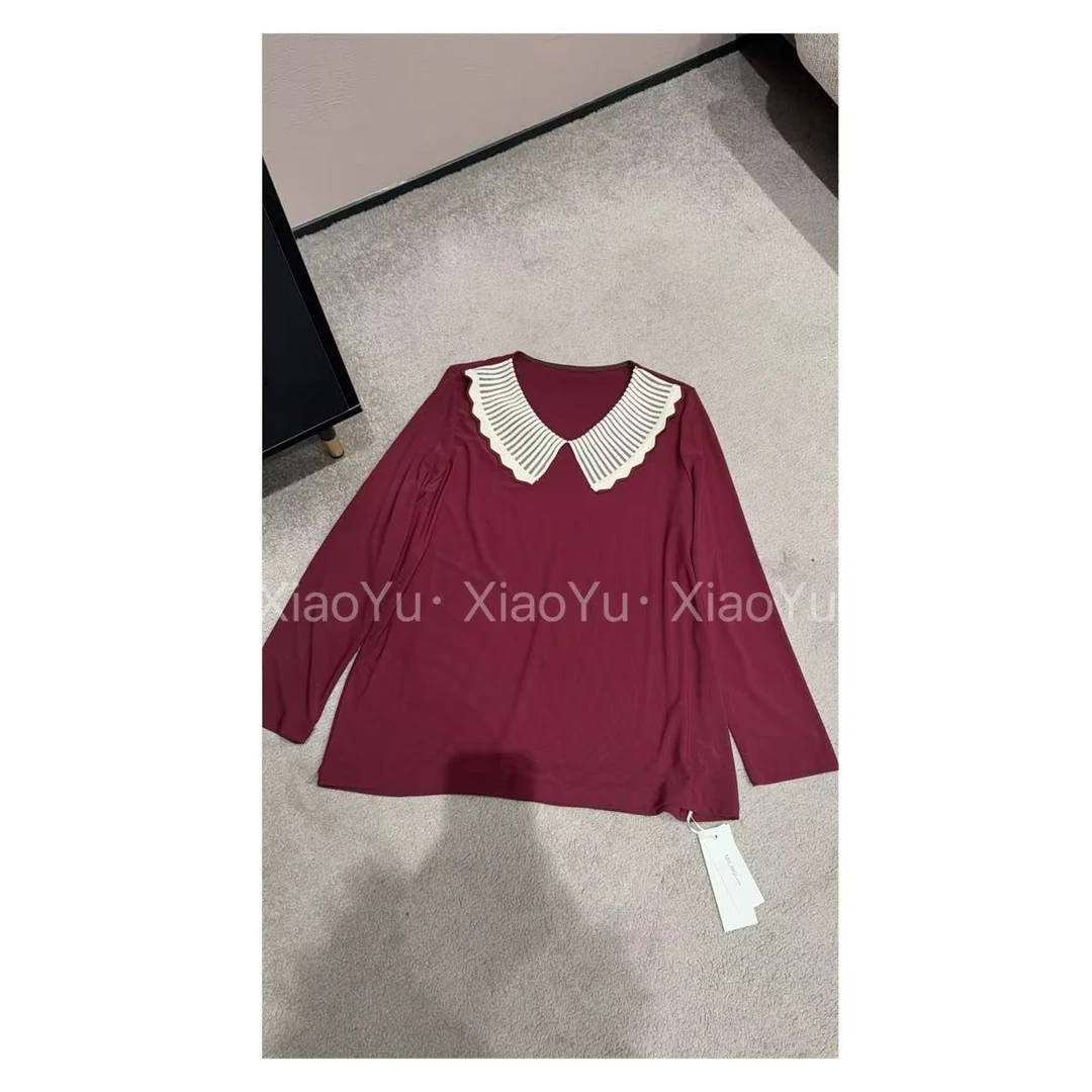 品牌【娃娃领弹力网纱上衣】MLQ 915【NO退换】瑕疵品