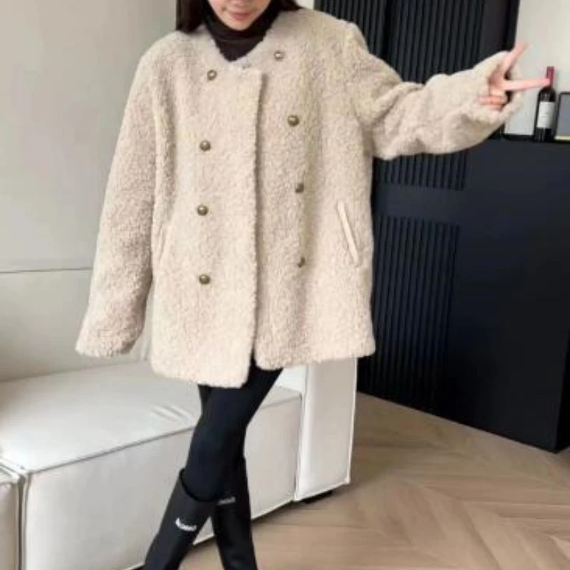 毛外套女秋冬季2025新款韩版气质高级感轻奢加厚毛毛一体毛毛上衣