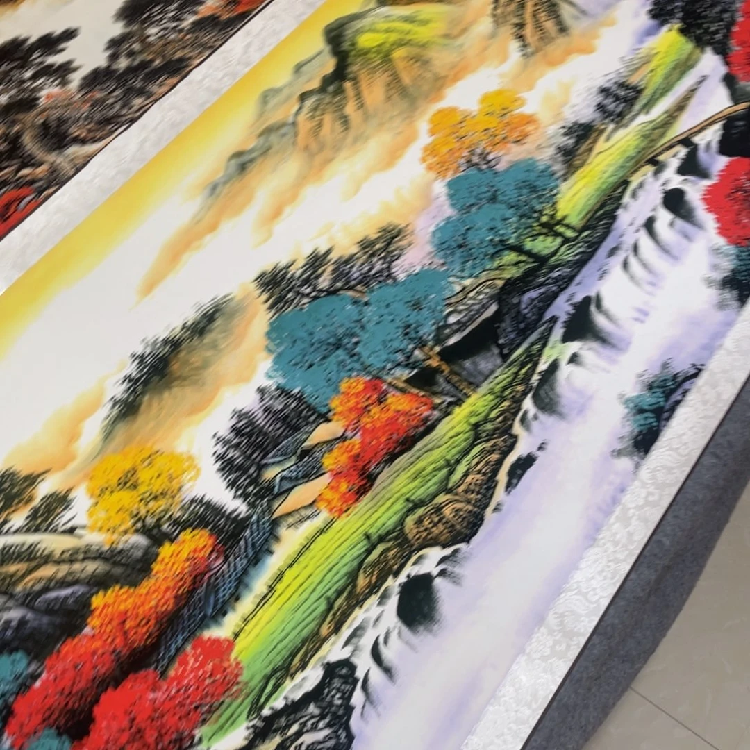 富山宝地八尺大横幅东方美学山水装饰画26080