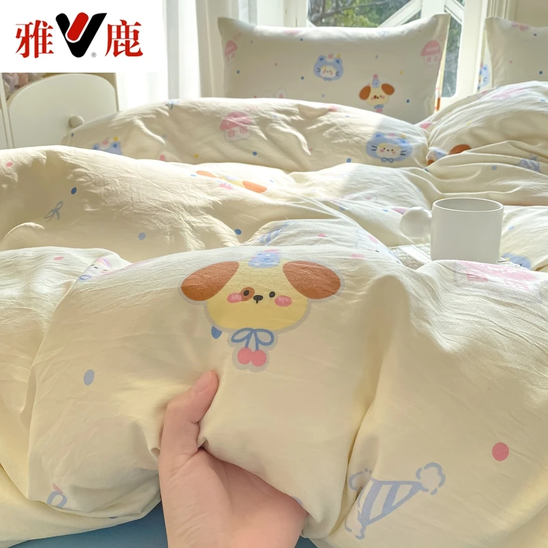 V/雅鹿双层纱被套超柔2025新款非全棉纯棉被罩单人四季通用