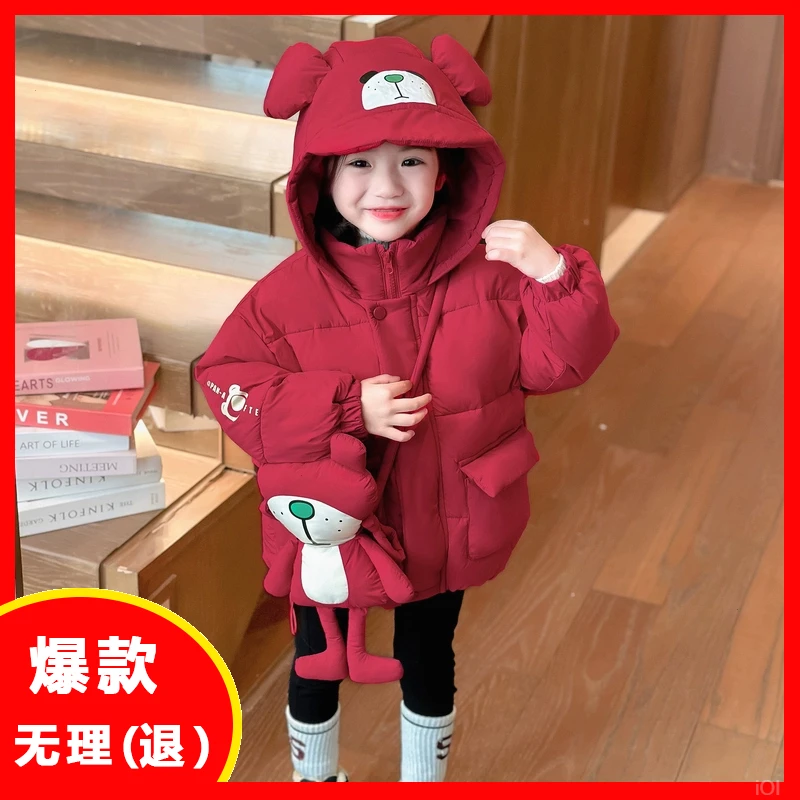 棉服童装女上衣外套棉儿童20冬装孩棉衣初冬女童夹25连帽新款宝宝