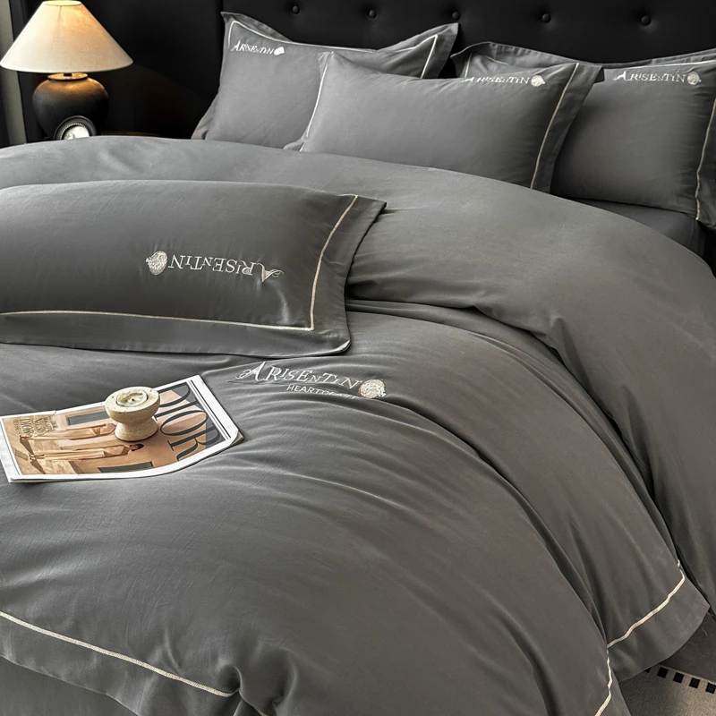 轻奢高级感提花长绒棉纯棉四件套100全棉床单三件套被套床上用品4