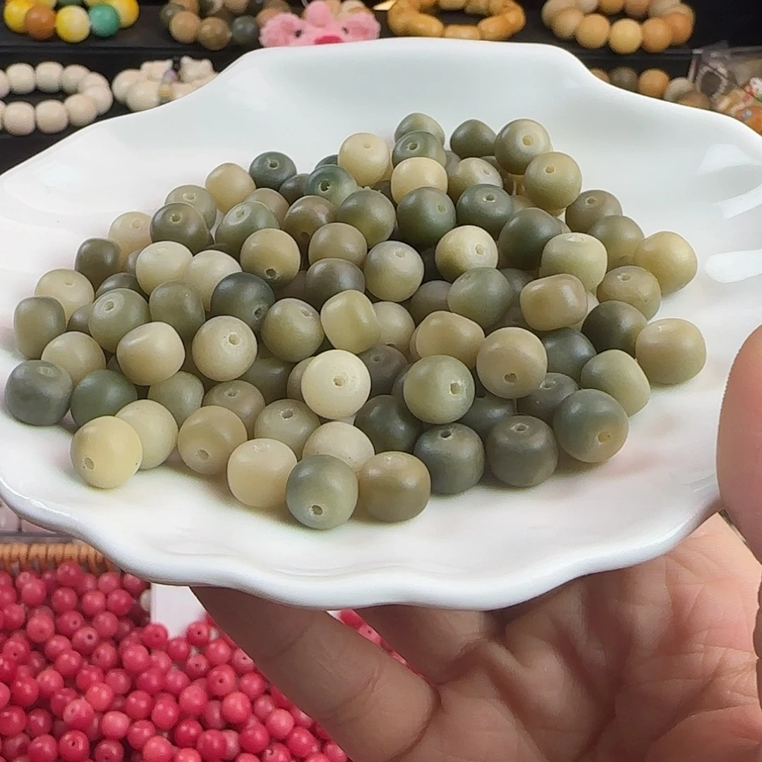 手串菩提根/象牙果瑕疵卡10绿飘花桶500颗会有孔道不通