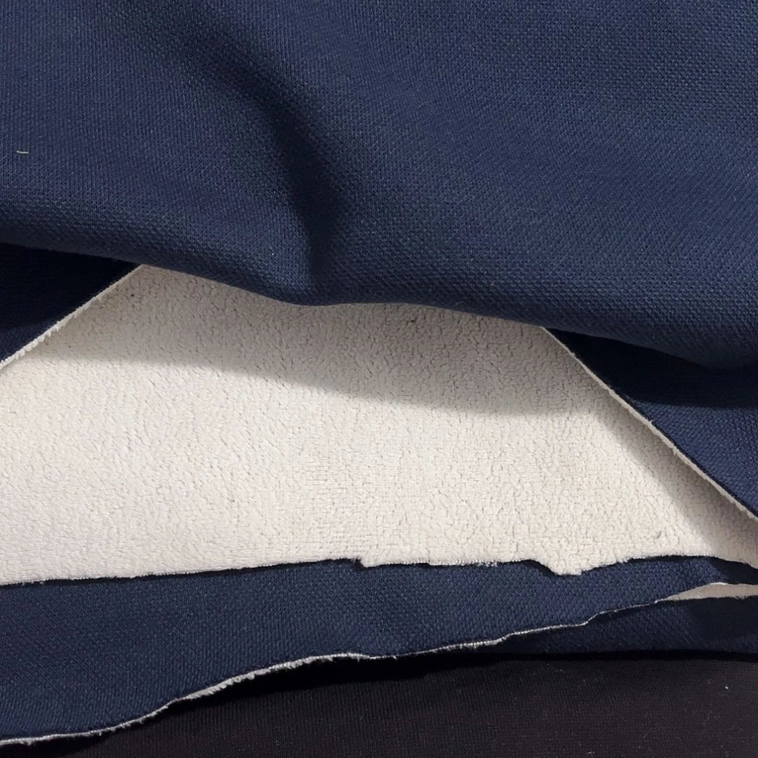 藏蓝色星空面奥利绒1.8×2米长带螺纹
