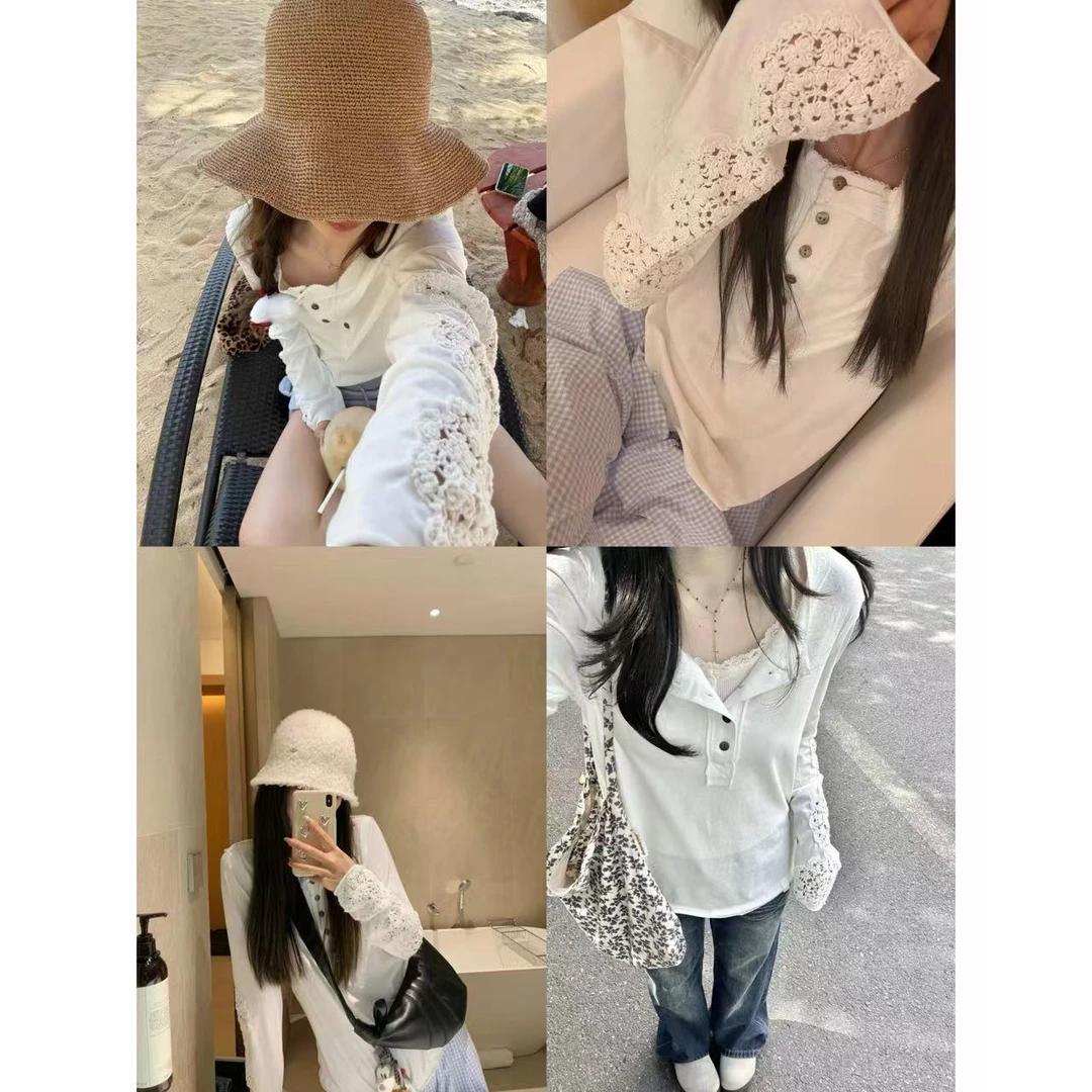 徐秋阳  镂空花絮  秋季新款百搭时尚休闲显瘦显白上衣13277