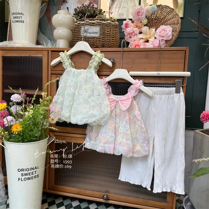 AC466~只语·25夏~蝴蝶结纱纱吊带衫ZY1593