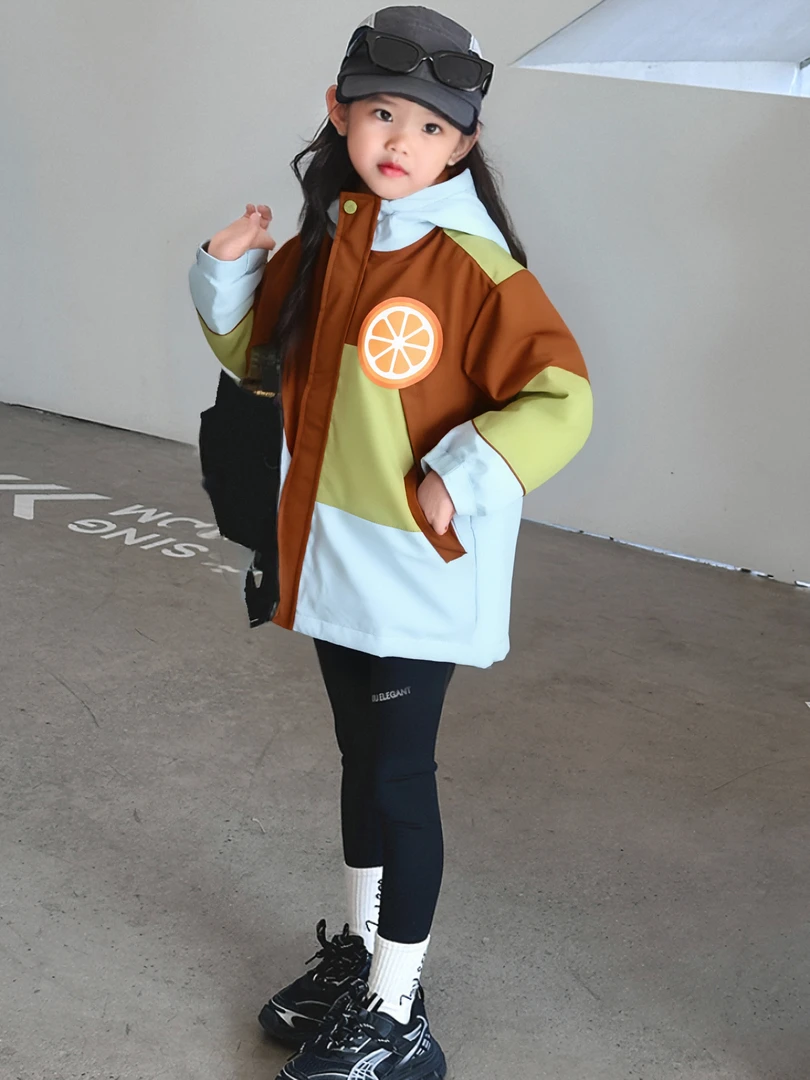 秋冬季拼接撞色儿童外套时尚休闲运动连帽外套休闲舒适PA-N769