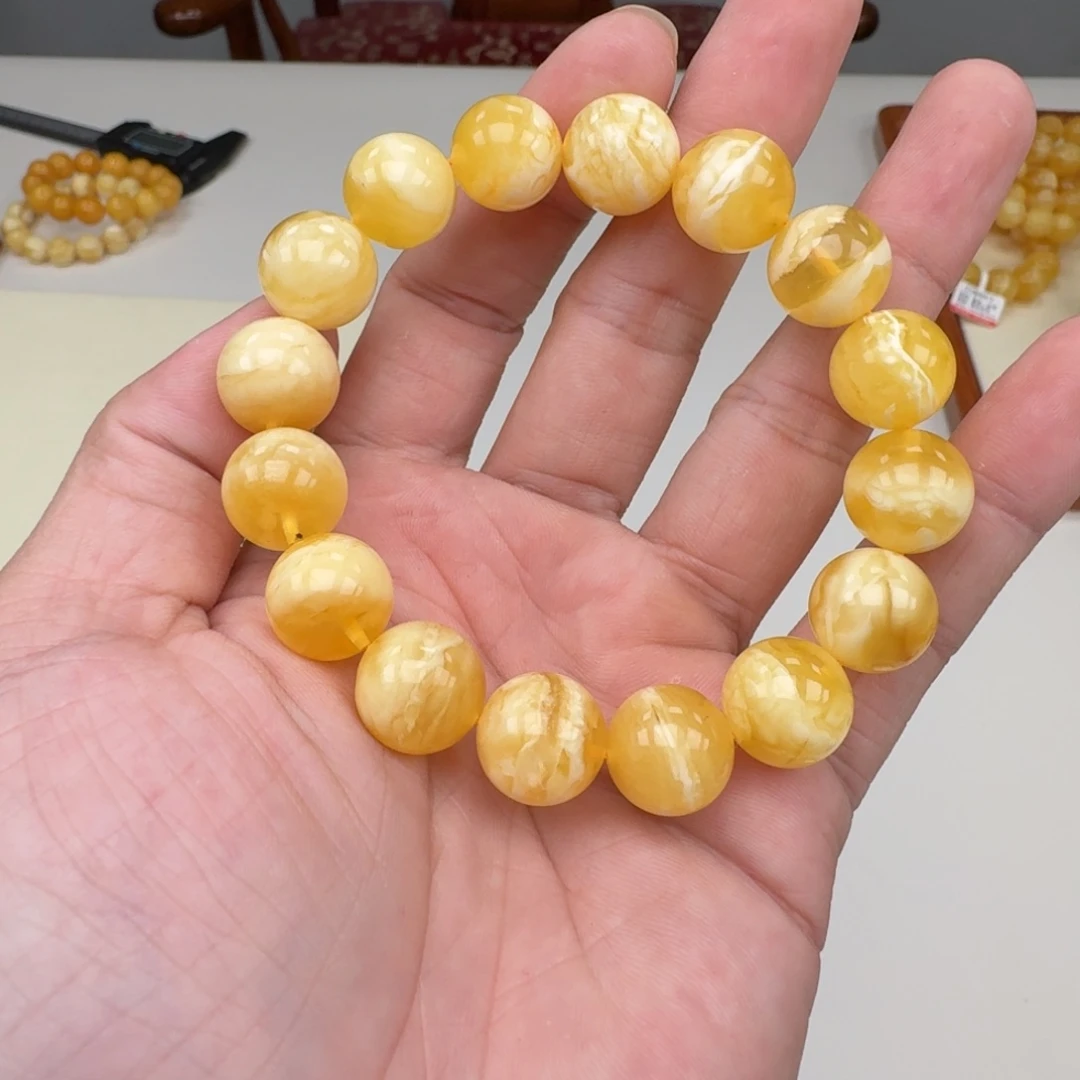 琥珀未镶嵌手链蜜蜡手串
