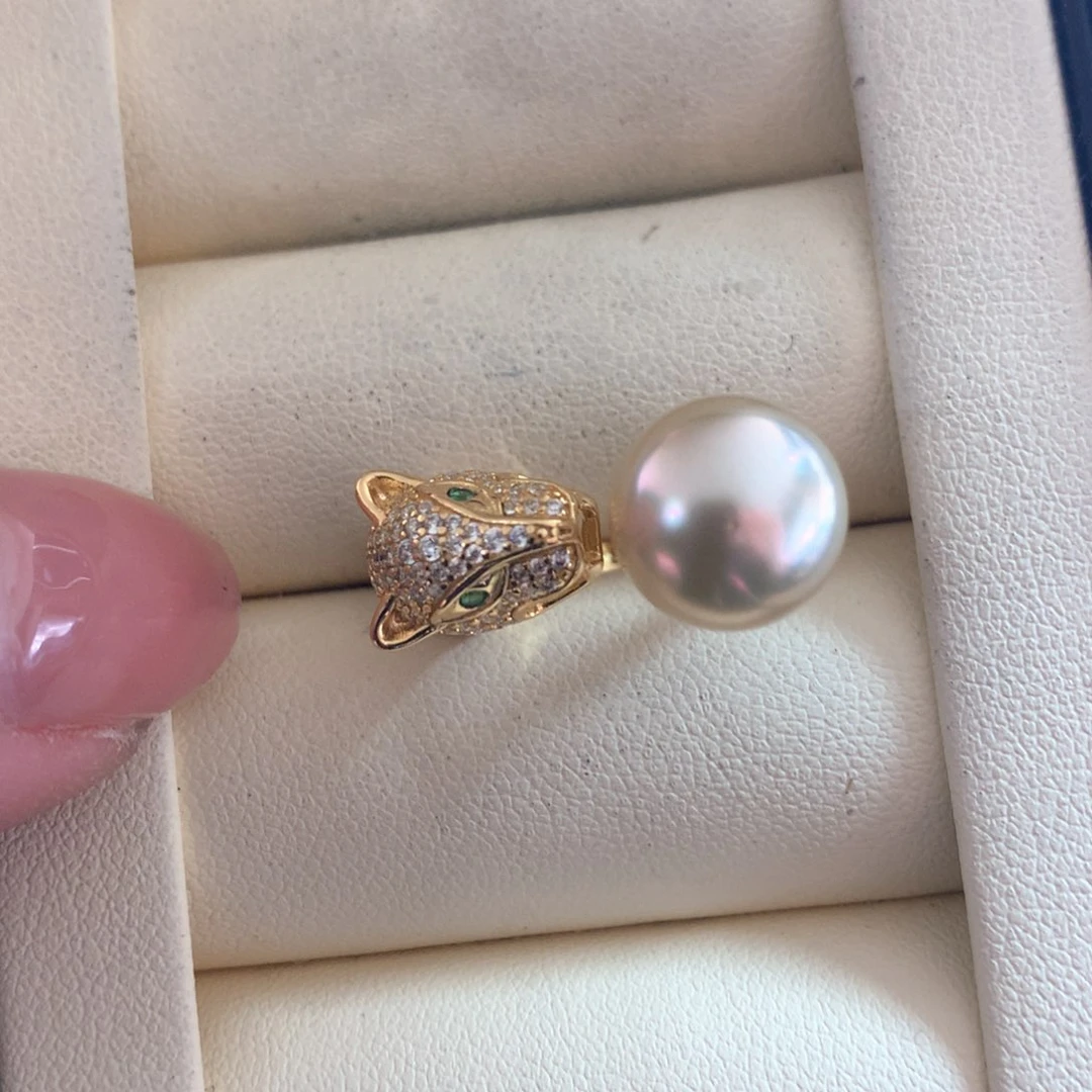 海水珍珠戒指银S925镶嵌